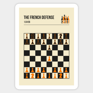 Chess The French Defence Minimalistic book cover chess opening art. Sticker